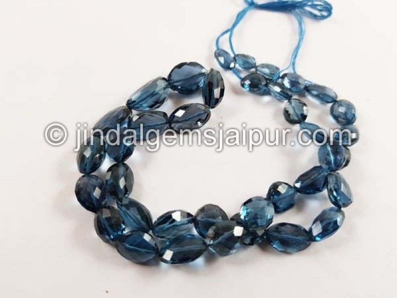 London Blue Topaz Far Faceted Nuggets Shape Beads
